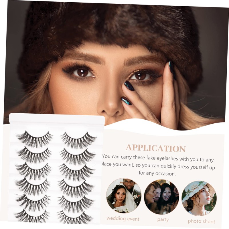 FOMIYES 8pairs Natural Look False Eyelashes Synthetic Makeup Lashes for