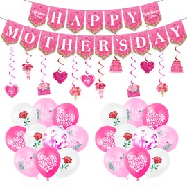 Neiang Mother's Day Decorations, Set of 33, Mother's Day Balloons, Garland, Party Decoration, Mother's Day Gift, Party Decoration, Entryway, Decoration