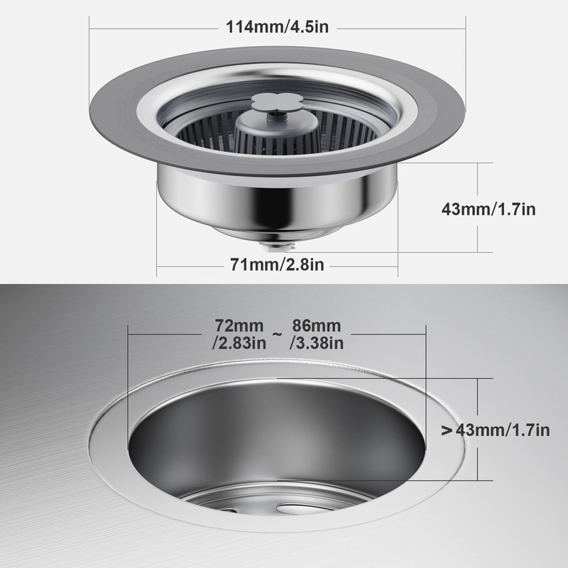 XLMSPORTS Upgraded 3 in 1 Universal Kitchen Sink Stopper Strainer-Reddle