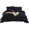 Imperial Rooms Single Duvet Cover Set Brushed Microfiber Plain Black