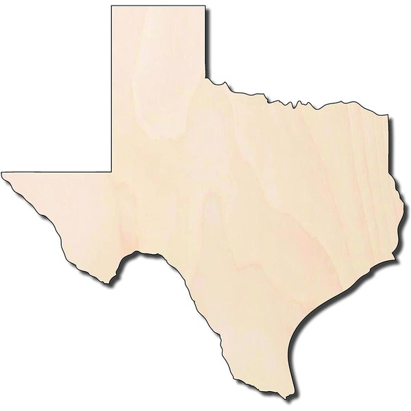 Texas Wood Cutout State Map Shape DIY Craft Unfinished Unpainted
