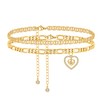 TOBENY Initial Ankle Bracelets for Women 14K Gold Plated Layered
