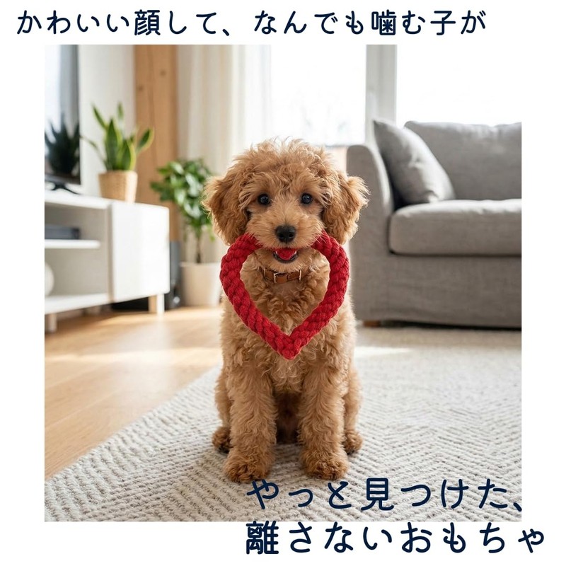 PetGround Dog Toy Heart-Shaped Rope Dog Toy Chewing Puppy Small