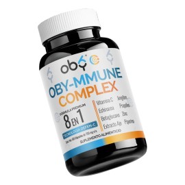 Obymmune Complex 8 en 1  Vitamina C Liposomal  Zinc, Echinacea, Ajo, Propoleo, Jengibre, Betaglucano, Piperina  Oby Suplemento Alimenticio Defensas...