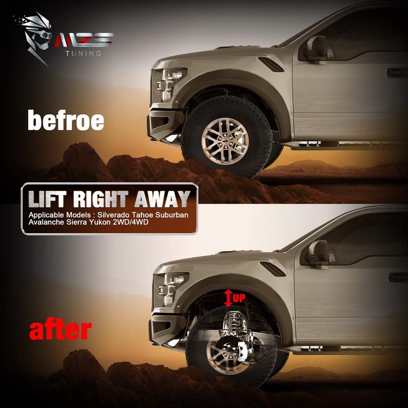 MZS 3 inch Front Leveling Kit Lift Strut Spacers Compatible