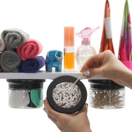 Vascito New Lidless Airtight Magnetic Storage Containers, Coffee Bar Accessories, Brown Sugar Keeper, Cute Mini Fridge Containers, Space Saving Storage, Quick One Handed Access (Modern Black, 3 Pack)