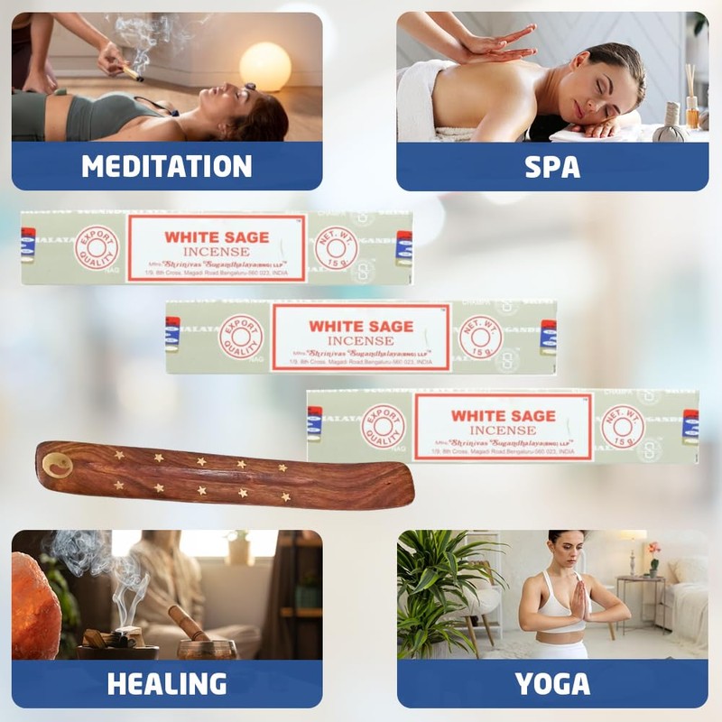 12x15g Incense Sticks with Incense Sticks Holder for Meditation, Aromatherapy,