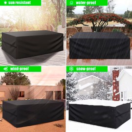 LCGOD Garden Furniture Cover, Waterproof, Tarpaulin for Garden Furniture Chwerlast 600D Oxford Fabric, Windproof, Dustproof, UV-Resistant, Protective Covers for Garden Furniture and Sofa, Rectangular