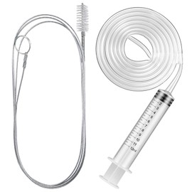 Gisafai 3 Pcs 36'' Refrigerator Cleaning Kit with 12 ml Syringe Compatible with Water Line for 1.5m Flexible Refrigerator Scrub Brush Flexible Feeding Tube Brush for Ice Maker Dispenser