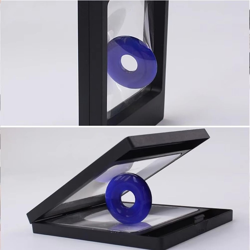 Pin Badge Case with Black Display Stand - Can Badge