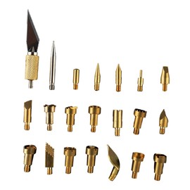 OSALADI 22PCS Copper Soldering Iron Tips Set for Pyrography Leather Woodworking DIY Projects Durable Resistant Copper Material for Creative Design and Crafting