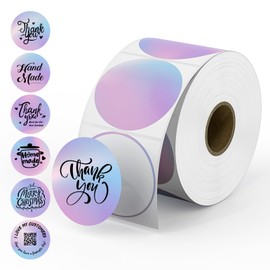 MUNBYN 2 Inch Round Thermal Labels, Direct Thermal Printer Labels for Small Businesses, DIY Logo Design, 750 Sheets/1 Roll