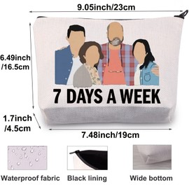 BWWKTOP Funny Mr. Kim Cosmetic Makeup Bag Janet And Jung Fans Gifts 7 Days A Week Makeup Zipper Bag Mr. Kim Merchandise, A Week, Bag