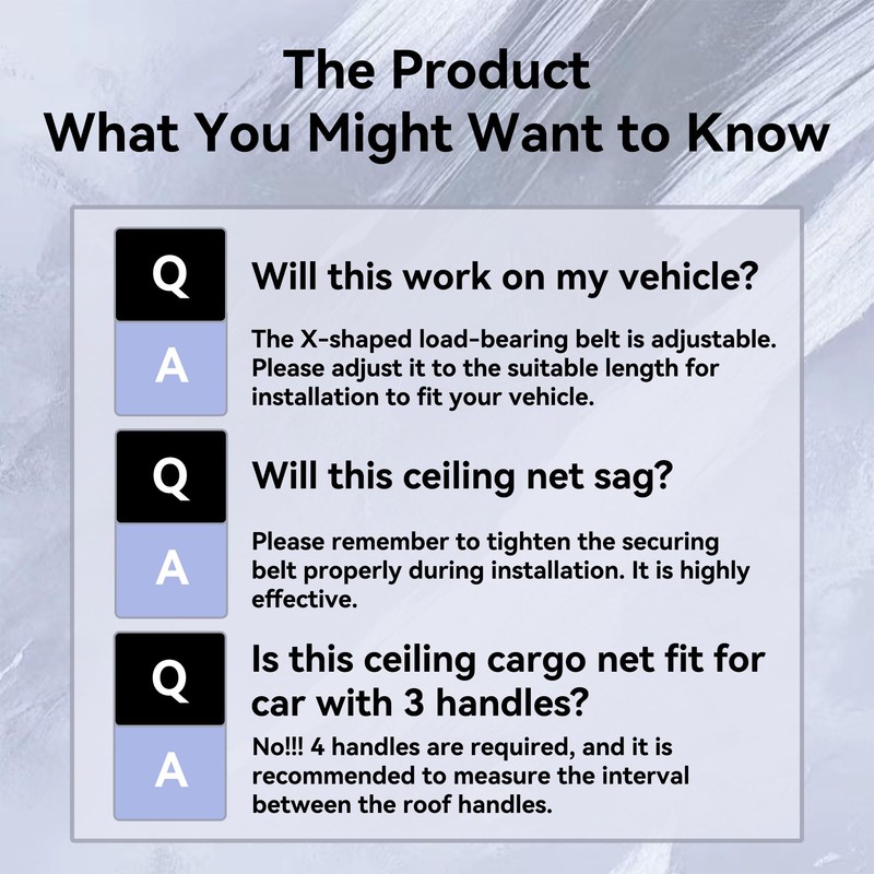 Car Ceiling Cargo Net with 2 Pockets - 35.4"x25.6" Cross-Strap