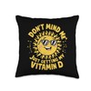 Funny Sun Tanning Vitamin D Summer Throw Pillow