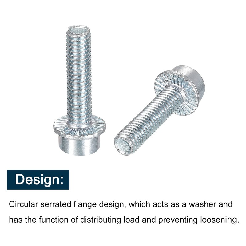 sourcing map M5x20mm Flanged Socket Head Cap Screws, 10pcs 8.8