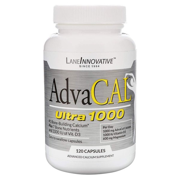 Lane Innovative - AdvaCAL Ultra 1000, Bone Building Calcium, Including Vitamin D3 and Magnesium, Easy Absorption (120 Capsules)