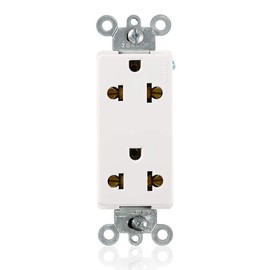 Leviton 5825-W 15-Amp-125/250-Volt, Decora Universal Duplex Receptacle, Back and Side Wired, White