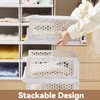 Pull-out Plastic Storage Basket with a Lid,Stackable Closet Organizers Drawer