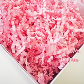 Gift Box Filler Zig Zag Shredded Paper | Crinkle Cut Filling Paper (Pink)
