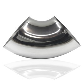 Gorniloxam OD 5 Inch 90 degree exhaust elbow Pipe (Mandrel Bend Elbow) SS304 Stainless Steel Bend Suitable for Car Modified Exhaust Elbow Pipe, Stair Handrail, etc (2 pcs)(127 * 280 * 1.5)