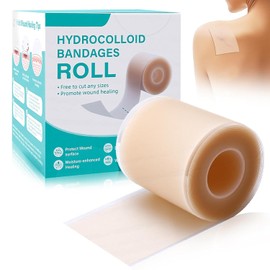 Hydrocolloid Roll 5CM*3M, Hydrocolloid Bandages Roll, Para el Cuidado de Heridas, Láminas de Silicona para Cicatrices, Flexible, Impermeable, Rápida Cicatrización, Aposito Hidrocoloide