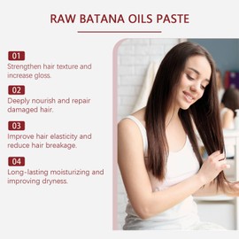 Batana Oil For Hair 2025 - Raw Batana Oil Hair Mask Nourishes Hair - Repairing Frizz and Damaged Hair, Prevents Hair Loss, Thicker & Stronger Hair Shine - And Treats Hair Men & Women