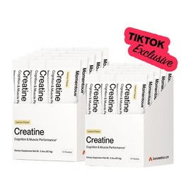 Momentous Creatine Lemon Flavor - 30 Servings (2 Boxes of 15-Count Travel Pouches) | TikTok Shop Exclusive
