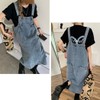 Teddy Pants453 Denim Overalls Jumper Skirt, All-In-One, Loose, Medium Thick,