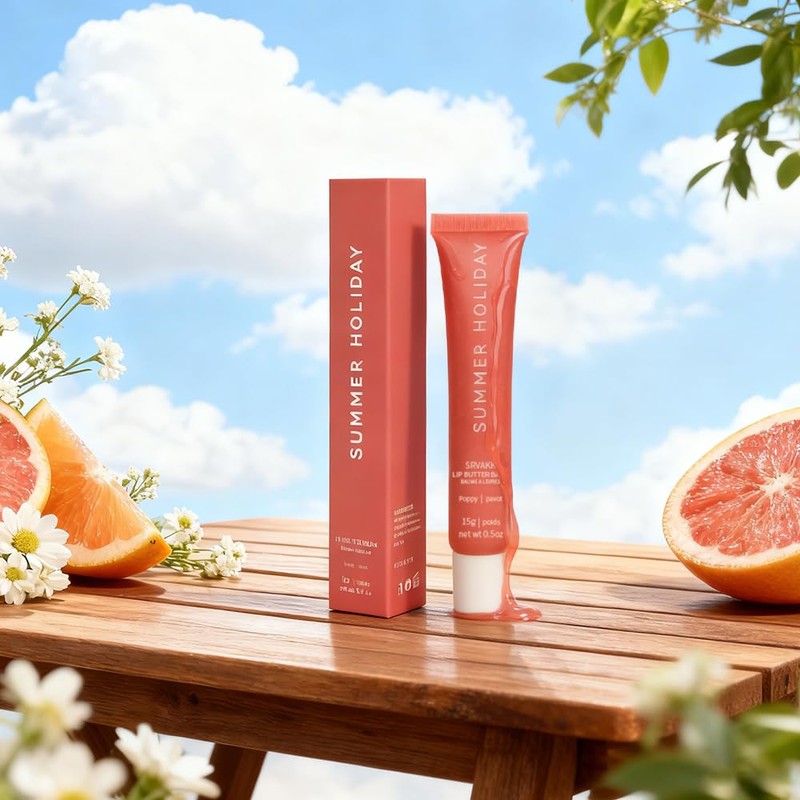 7PCS Summer Holiday Lip Glossy Butter Lip Balm, Lip Gloss