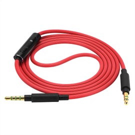 GEEKRIA Audio Cable with Mic Compatible with Soundcore H30i, Space One, Q20i, Q45, Life Q30, Q35 Headphones Cable, 1/8" (3.5mm) to 3.5mm Replacement Stereo Cord with Inline Microphone (4 ft/1.2 m)