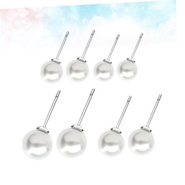 Healeved 4 Pairs Sterling Silver Pearl Earrings Natural Freshwater Pearls Elegant Ear Jewelry for Women for Weddings Engagements and Anniversaries