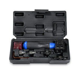 SMOTIVEPRO Brake Pipe Flaring Tool 3/16" SAE and 1/4" SAE, Handheld Double Brake Flaring Tool Kit, 45 Degree Flare for Seamless Brake Line Repairs & Custom Flares