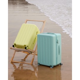 NINETYGO Hardside Scratch resistant Luggage, Spinner Suitcases Airline Approved with Wheels for Travel, Lightweight Luggage with TSA Lock (Mint Green, Checked-22-Inch)