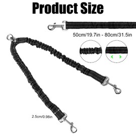 Leine für 2 Hunde,Doppelleine für 2 Hunde,360° Drehungsfreie,Doppel Hundeleine mit Reflexionsstreifen,Hundeleine Doppelleine Anti-Wicklung,50-80 cm Dehnbare Länge