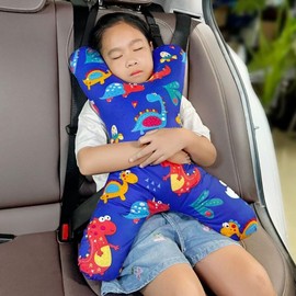 Kids X-Shaped Car Seat Pillow Children Car Travel Pillow Soft Headrest Pillow Breathable Car Sleeping Head Neck Support Universal Adjustable Seat Belt Cushion Rest Pillow for Kids Adults Car Airplane