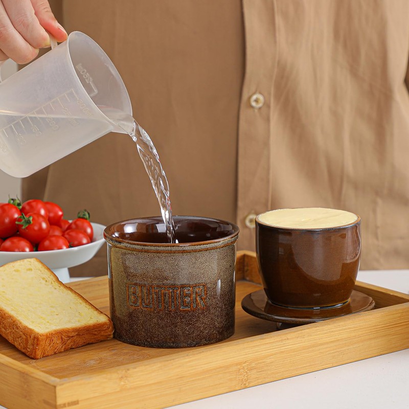 Weigeqi Butter Jar, French-Style Butter Dish with Lid, with Water
