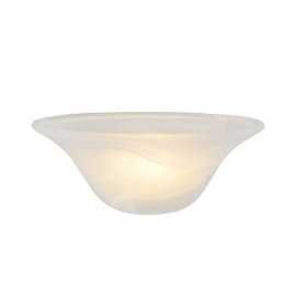 Aspen Creative 23509-11,Alabaster Replacement Glass Shade for Medium Base Socket Torchiere Lamp, Swag Lamp, Pendant and Island Fixture. 12-1/4" Diameter x 4-3/4" High.