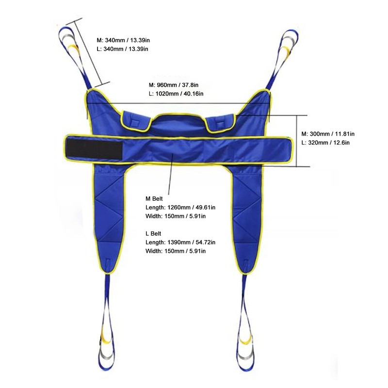 Patient Lift Sling, Patient Transfer Sling, Secure Nylon Buckle 3