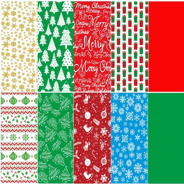 BAISDY 80 Sheets Christmas Tissue Paper for Gift Wrapping 50
