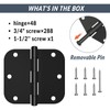 HOSOM 48 Pack Door Hinges Black Matte, Interior Door Hinges