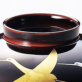 能村漆器店 越前塗 箔鶴蒔絵 雑煮椀 溜 12-01202