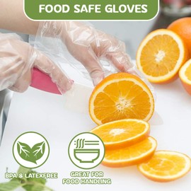 GENERALCARE 120-Count Clear Disposable TPE Gloves - Size S-XL, Durable & Odor-Free - for Gardening, Kitchen, Food Handling, Cleaning (Large)