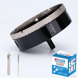 4-1/2" Diamond Hole-Saw Bits with Pilot Drill Bit 4-1/2 in Diamond Tipped Tile Hole Saws with Guiding Bit for Accurate Drilling, for Porcelain Tile Ceramic Pottery Granite Stone Glass Bottles 115mm