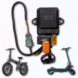 XT60 USB Charging Port Adapter for E-Bike and Scooter, 12-108V Input, 2.4A Output, Compatible with GPS Tracker, Phone, Action Camera