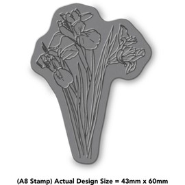 Azeeda 'Iris Blume' Unmontierter Gummistempel - für Basteln, Scrapbooking und Kartengestaltung - Größe A8 (RS00043617)