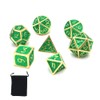 Fasizi Metal Polyhedral Dice Set with Black Storage Bag for