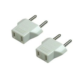 X-SHIYUN 2 PCS American USA to European Outlet Plug Adapter(White)