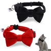 Sliverdew 2 Pcs Velvet Cat Collar with Bell and Bowtie,