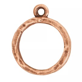 Nunn Design Antique Copper Hammered Toggle Ring Hoop Pendant by Nunn Design, 19mm, Jewelry